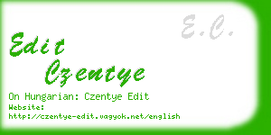 edit czentye business card